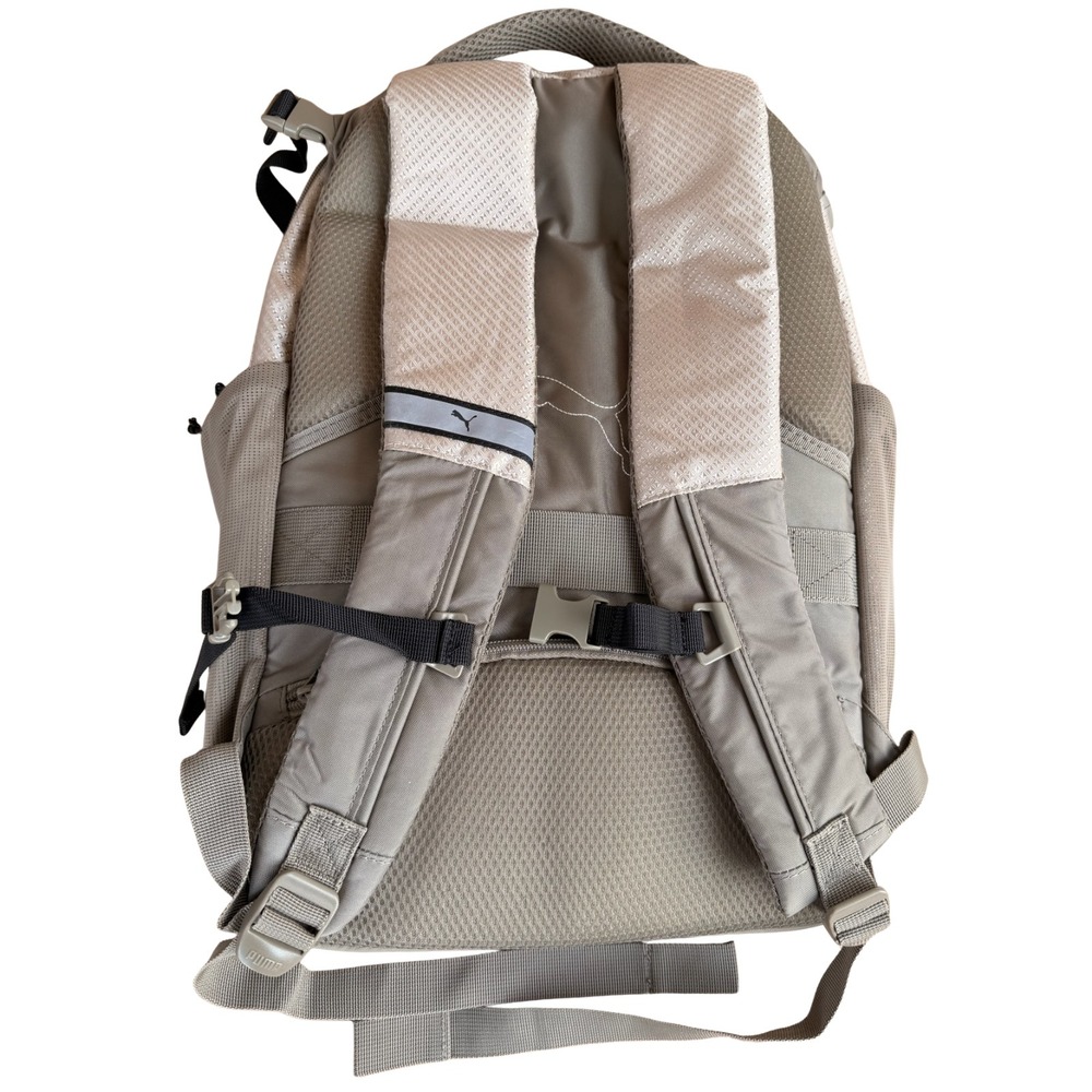 Puma Challenger 2 Backpack Multiple Pockets Adjustable Reflective Straps Tan - Picture 6 of 16